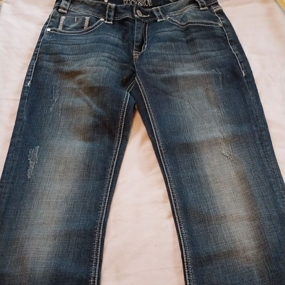 ROCK & Roll Cowgirl mid-rise boot cut NWT jeans size 29/30 - Picture 6 of 11